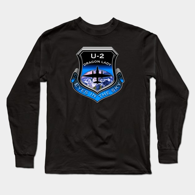 U2 Dragon Lady Eyes In The Sky shield Long Sleeve T-Shirt by DrewskiDesignz